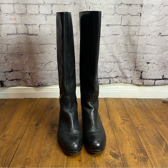 Joan And David Reilly black leather riding boots size 8M - Picture 2 of 10